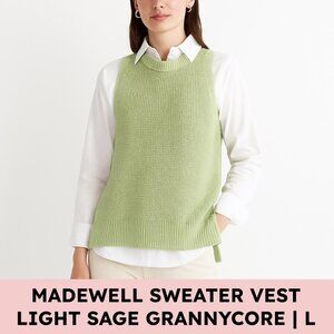 Madewell Knit Cotton Sweater Tank Pastel Sage Green Knitcore L Grannycore